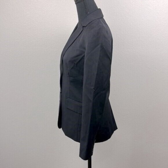 J Crew Lightweight Wool Blazer Black Flap Pockets 2 Button Vented Jacket 2 - Picture 8 of 13